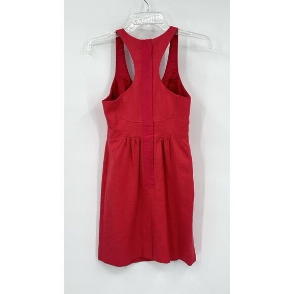 TIBI dress sundress casual 100% cotton racerback sporty sleeveless red XS 0 - Picture 5 of 7